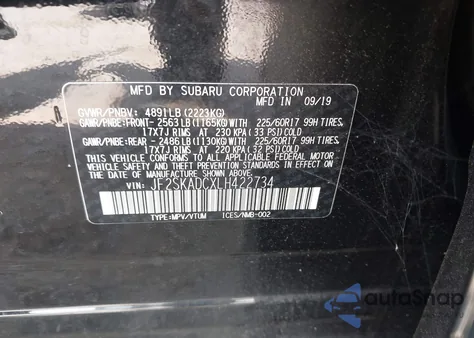 2020 Subaru Forester from USA, damaged, VIN JF2SKADCXLH422734